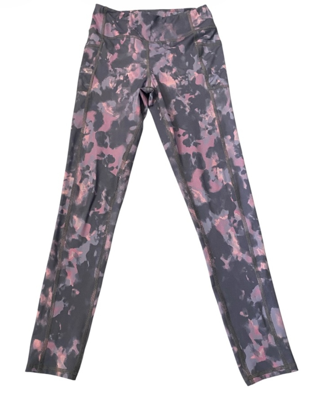 Zella Girls Gray and Purple Printed Leggings L 10/12